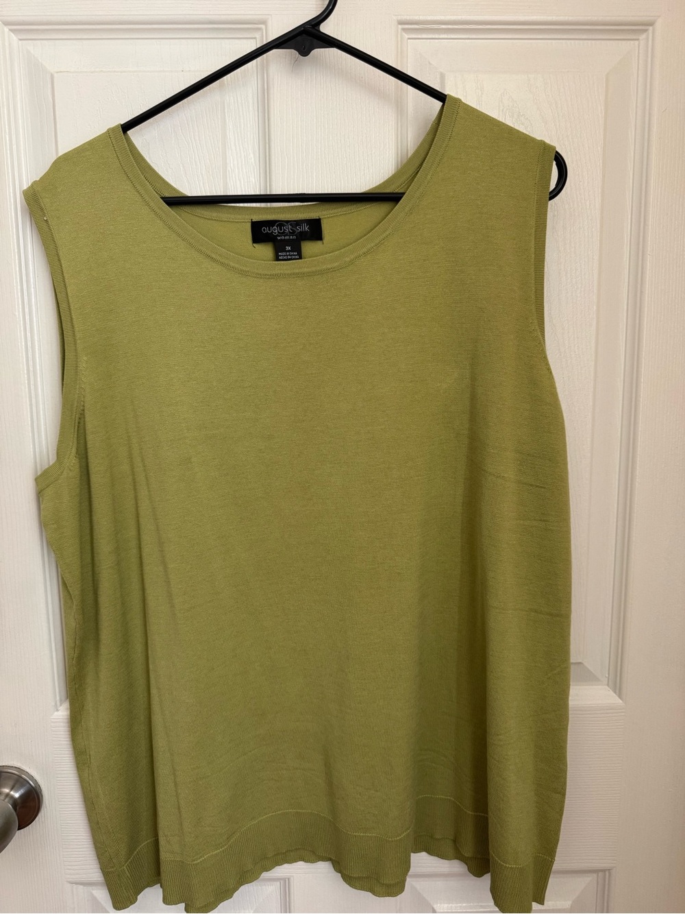 August Silk Olive Green Silk Blend Knit Top NWOT Size 3X